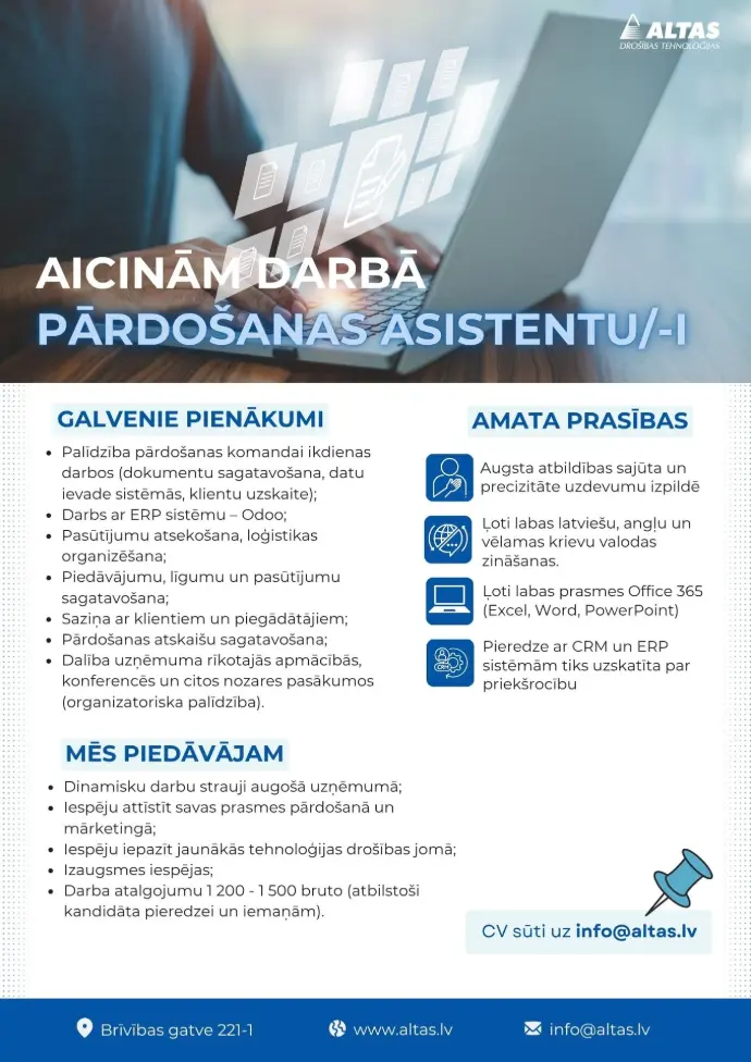 Pārdošanas asitents_vakance