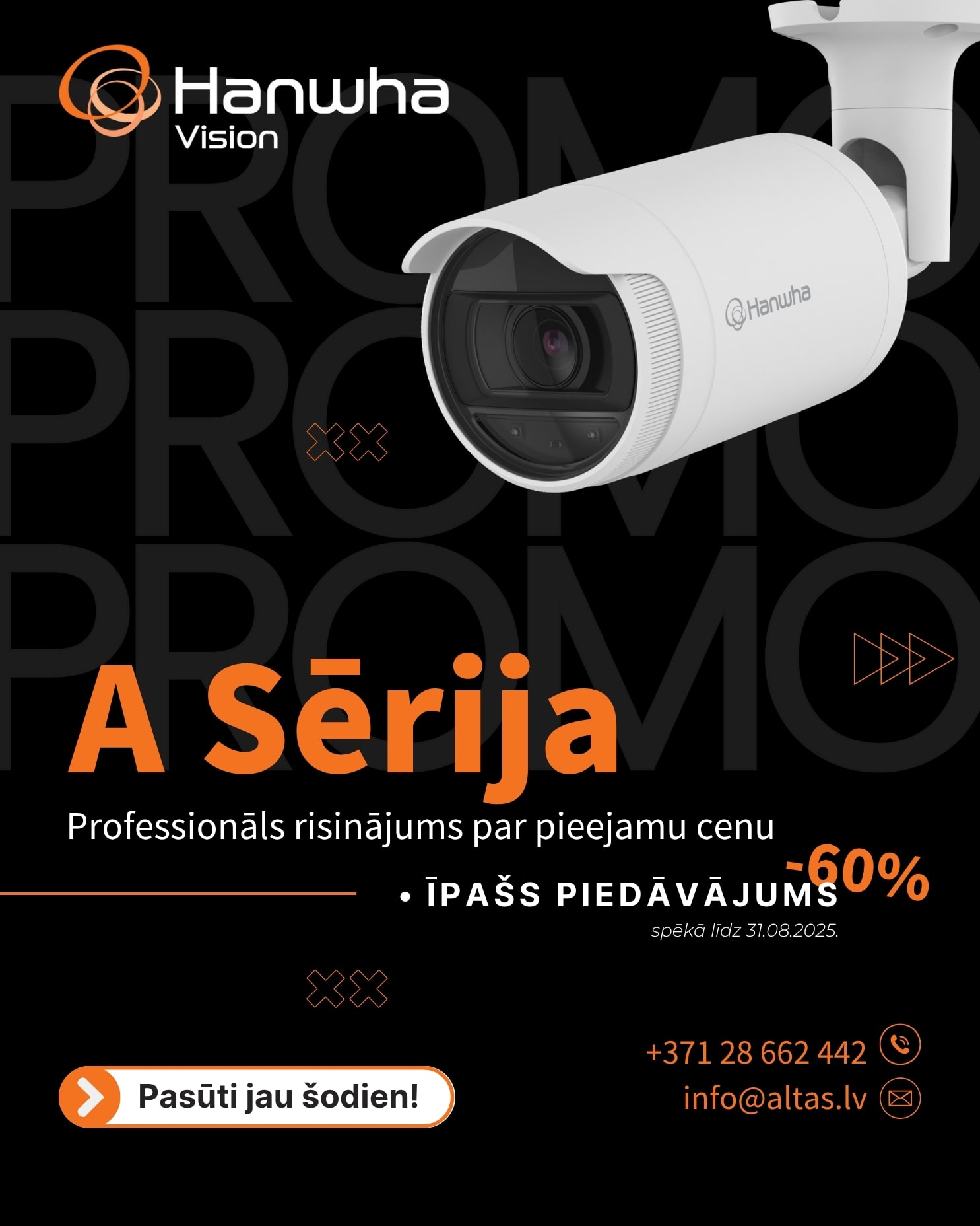 Hanwha Vision A sērija ar 60% atlaidi